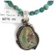 .925 Sterling Silver Certified Authentic Navajo Turquoise Amethyst Native American Necklace 14545-12-15762