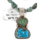 .925 Sterling Silver Certified Authentic Navajo Turquoise Coral Native American Necklace 14545-20-14949