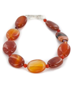 Certified Authentic Navajo Natural Carnelian Nickel Native American Bracelet 12930-4