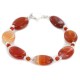 Certified Authentic Navajo Nickel Natural Carnelian Native American Bracelet 12931-2