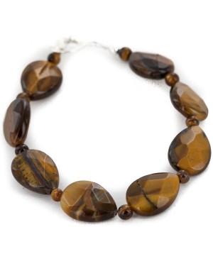 Certified Authentic Navajo Nickel Natural Tigers Eye Native American Bracelet 12934-2