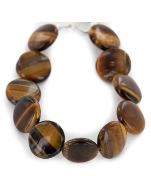 Certified Authentic Navajo Nickel Natural Tigers Eye Native American Bracelet 12935-2