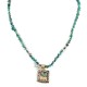 12kt Gold Filled .925 Sterling Silver Horse Handmade Certified Authentic Navajo Natural Turquoise Hematite Native American Necklace 24252-2-15875-31