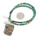 12kt Gold Filled .925 Sterling Silver Kokopelli Handmade Certified Authentic Navajo Natural Turquoise Carnelian Native American Necklace 740100-20-790102