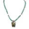 12kt Gold Filled .925 Sterling Silver Buffalo Handmade Navajo White and Turquoise Coral Native American Necklace 1507-8-15781