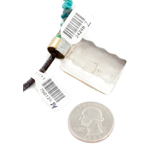 12kt Gold Filled .925 Sterling Silver Cross Handmade Certified Authentic Navajo Turquoise Native American Necklace 24248-2 12kt Gold Filled .925 Sterling Silver Cross Handmade Certified Authentic Navajo Turquoise Native American Necklace 24248-2