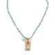 12kt Gold Filled .925 Sterling Silver Handmade Certified Authentic Navajo Turquoise Coral Native American Necklace 740101-47-17019-4