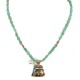12kt Gold Filled .925 Sterling Silver Buffalo Handmade Certified Authentic Navajo Turquoise Coral Native American Necklace 740101-1-17019-3