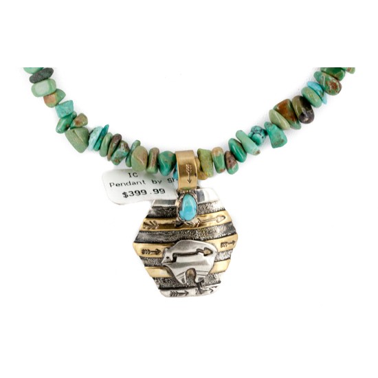 12kt Gold Filled .925 Sterling Silver Bear Handmade Certified Authentic Navajo Natural Turquoise Native American Necklace 24154-11-15781 12kt Gold Filled .925 Sterling Silver Bear Handmade Certified Authentic Navajo Natural Turquoise Native American Necklace 24154-11-15781
