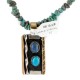 12kt Gold Filled .925 Sterling Silver Handmade Certified Authentic Navajo White and Turquoise Lapis Native American Necklace 24150-15956-3
