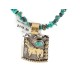 12kt Gold Filled .925 Sterling Silver Horse Handmade Certified Authentic Navajo Natural Turquoise Hematite Native American Necklace 24252-2-15875-31