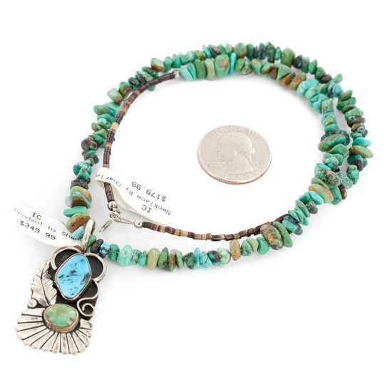 12kt Gold Filled .925 Sterling Silver Leaf Handmade Certified Authentic Navajo Turquoise Native American Necklace 15034-2-1577 12kt Gold Filled .925 Sterling Silver Leaf Handmade Certified Authentic Navajo Turquoise Native American Necklace 15034-2-1577