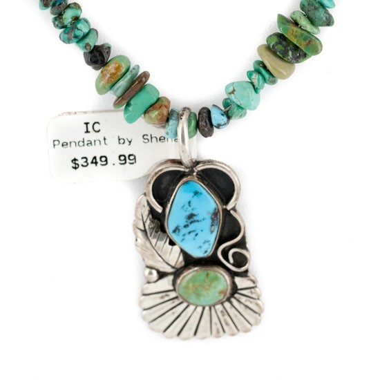 12kt Gold Filled .925 Sterling Silver Leaf Handmade Certified Authentic Navajo Turquoise Native American Necklace 15034-2-1577 12kt Gold Filled .925 Sterling Silver Leaf Handmade Certified Authentic Navajo Turquoise Native American Necklace 15034-2-1577