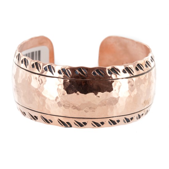 Handmade Certified Authentic Hammered Navajo Pure Copper Native American Bracelet 12941
