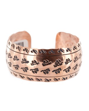 Handmade Certified Authentic Horse Navajo Pure Copper Native American Bracelet 12942-4