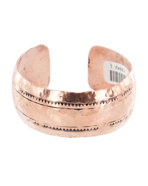 Handmade Hammered Certified Authentic Navajo Pure Copper Native American Bracelet 12942-1