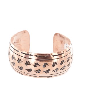 Handmade Horse Certified Authentic Navajo Pure Copper Native American Bracelet 12942-2