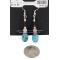 Certified Authentic Navajo .925 Sterling Silver Hooks Dangle Natural Turquoise Quartz Native American Earrings 18106-41