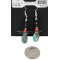 Navajo .925 Sterling Silver Hooks Dangle Natural Turquoise Coral Heishi Native American Earrings 18106-7