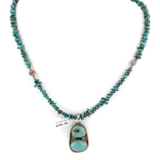 .925 Sterling Silver Navajo Certified Authentic Natural Turquoise Native American Necklace 24464-15781 .925 Sterling Silver Navajo Certified Authentic Natural Turquoise Native American Necklace 24464-15781