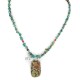 .925 Sterling Silver Navajo Certified Authentic Turquoise Coral Native American Necklace 12925-15979-3