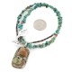 .925 Sterling Silver Navajo Certified Authentic Turquoise Coral Native American Necklace 12925-15979-3