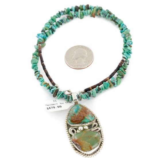 .925 Sterling Silver Navajo Certified Authentic Turquoise Native American Necklace 12926-5 .925 Sterling Silver Navajo Certified Authentic Turquoise Native American Necklace 12926-5