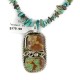.925 Sterling Silver Navajo Certified Authentic Turquoise Coral Native American Necklace 12925-15979-3