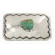 Certified Authentic Handmade Navajo Nickel Natural Turquoise Native American Buckle 1207-3