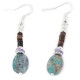 Certified Authentic Navajo .925 Sterling Silver Hooks Dangle Natural Amethyst Turquoise Native American Earrings 18106-13