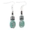 Certified Authentic Navajo .925 Sterling Silver Hooks Dangle Natural Turquoise Hematite Native American Earrings 18106-9