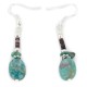 Certified Authentic Navajo .925 Sterling Silver Hooks Dangle Natural Turquoise Native American Earrings 18106-8
