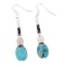 Certified Authentic Navajo .925 Sterling Silver Hooks Dangle Natural Turquoise Quartz Native American Earrings 18106-41