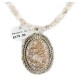 Oval .925 Sterling Silver Navajo Certified Authentic Natural White and Turquoise Native American Necklace 12924-4-25289