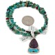 .925 Sterling Silver Certified Authentic Navajo Natural Turquoise Sugilite Native American Necklace 24410-1-25289 .925 Sterling Silver Certified Authentic Navajo Natural Turquoise Sugilite Native American Necklace 24410-1-25289