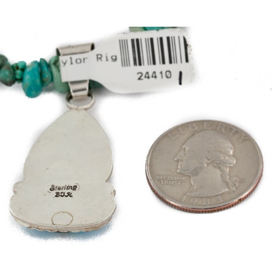 .925 Sterling Silver Certified Authentic Navajo Natural Turquoise Sugilite Native American Necklace 24410-1-25289 .925 Sterling Silver Certified Authentic Navajo Natural Turquoise Sugilite Native American Necklace 24410-1-25289