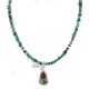 .925 Sterling Silver Certified Authentic Navajo Turquoise Sugilite Native American Necklace 24411-4-1601