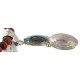 Vintage Style Buffalo Nickel and .925 Sterling Silver Handmade Certified Authentic Navajo Natural Turquoise Goldstone Native American Necklace 24412-2-16076-8