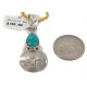 Vintage Style Buffalo Nickel and .925 Sterling Silver Handmade Certified Authentic Navajo Natural Turquoise Native American Necklace 24412-3