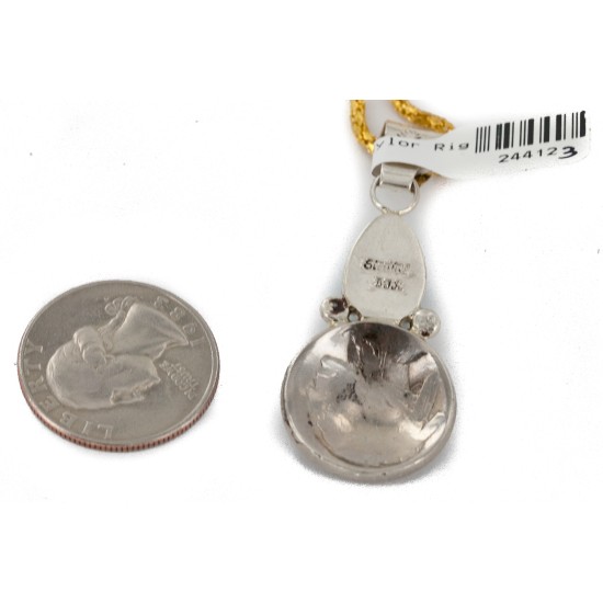 Vintage Style Buffalo Nickel and .925 Sterling Silver Handmade Certified Authentic Navajo Natural Turquoise Native American Necklace 24412-3