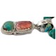 .925 Sterling Silver Certified Authentic Navajo Turquoise Spiny Oyster Native American Necklace 24415-1-25289