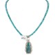 .925 Sterling Silver Handmade Certified Authentic Navajo Natural Carico Turquoise Native American Necklace 24410-2-15786