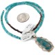 .925 Sterling Silver Handmade Certified Authentic Navajo Natural Carico Turquoise Native American Necklace 24410-2-15786
