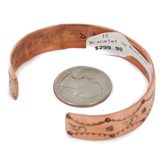 Handmade Certified Authentic Bear Navajo Pure .925 Sterling Silver and Copper Native American Bracelet 12762-21