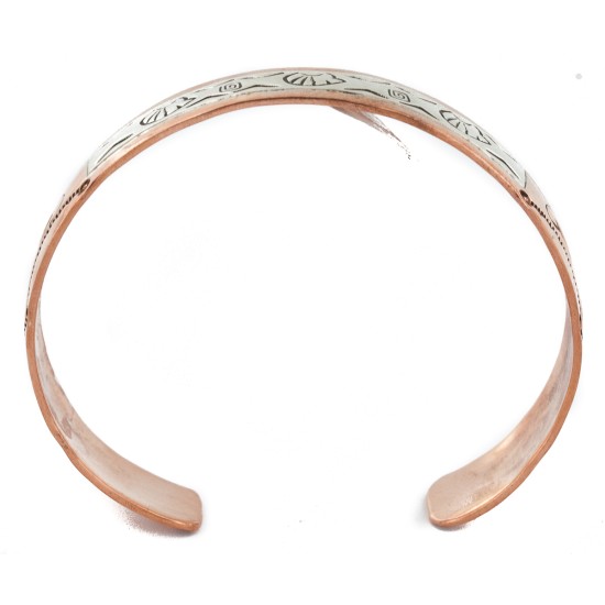 Handmade Certified Authentic Bear Navajo Pure .925 Sterling Silver and Copper Native American Bracelet 12762-21