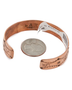 Handmade Certified Authentic Bear Navajo Pure .925 Sterling Silver and Copper Native American Bracelet 12762-21