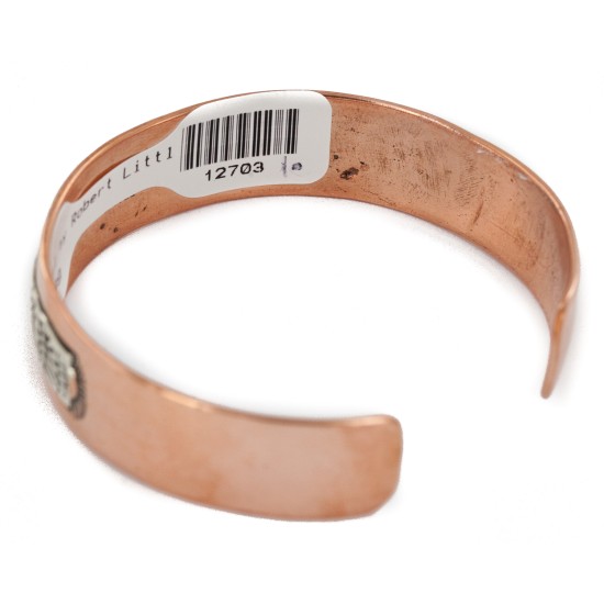 Handmade Certified Authentic Navajo .925 Sterling Silver and Pure Copper Native American Bracelet 12703-10