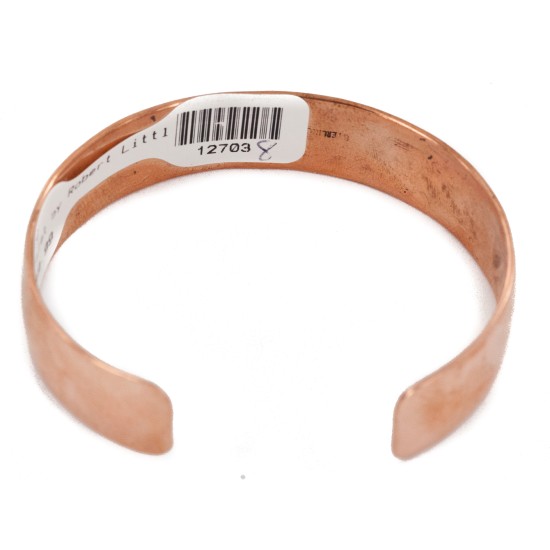 Handmade .925 Sterling Silver and Pure Copper Certified Authentic Navajo Native American Bracelet 12703-8