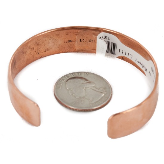 Handmade .925 Sterling Silver and Pure Copper Certified Authentic Navajo Native American Bracelet 12703-8