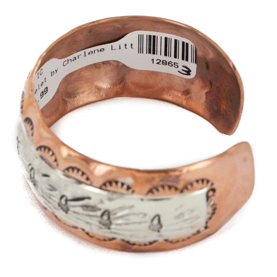 Bear Paw Handmade Navajo .925 Sterling Silver and Pure Copper Native American Bracelet 12865-3 Bear Paw Handmade Navajo .925 Sterling Silver and Pure Copper Native American Bracelet 12865-3